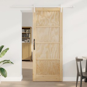 vidaXL Porta Deslizante Conjunto de 2 Natural e Branca