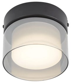 Plafon moderno preto com vidro fumado - Puck Moderno