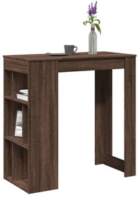 vidaXL Mesa de bar c/ prateleiras derivados madeira carvalho castanho