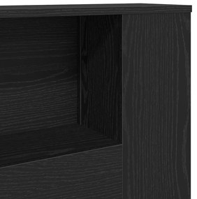 Cabeceira de Cômoda vidaXL em Carvalho Preto - 180x18.5x102.5 cm