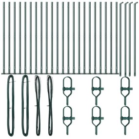 Posts de Cerca com Bases, 26 Pçs Ø32mm, 90cm, Aço Galvanizado