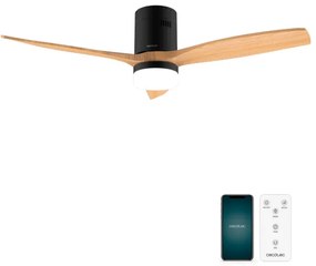 Ventoinha de teto EnergySilence Aero 5600 Aqua Black&LightWood Connected de 40 W e 52’’ com controlo remoto, controlo por Wi-Fi