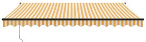 Toldo retrátil 4x3 m tecido e alumínio amarelo e branco