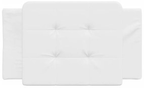 Almofadão de cabeceira 80 cm couro artificial branco