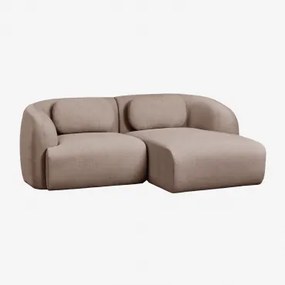Sofá Modular Chaise Longue Direito De 2 Peças Em Chenille Coquette Chenille Castanho Trigo - Sklum