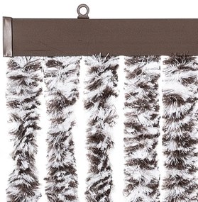 Cortina anti-insetos 100x230 cm chenille castanho e bege