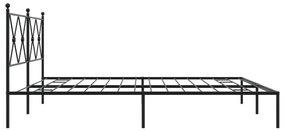 Estrutura de cama em metal com cabeceira 180x200 cm preto