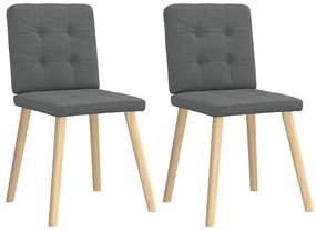 vidaXL Cadeiras de jantar 2 pcs tecido cinzento-escuro