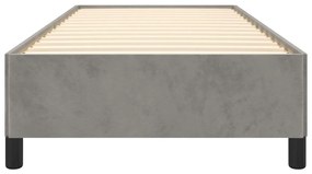 Estrutura de cama sem colchão 100x200 cm veludo cinzento-claro
