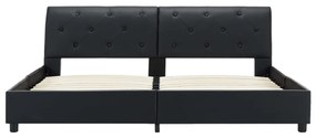 Estrutura de cama 160x200 cm couro artificial preto