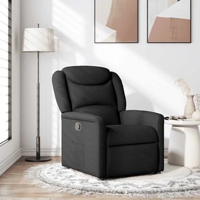 vidaXL Poltrona reclinável tecido preto