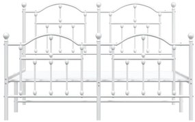 Estrutura de cama com cabeceira e pés 150x200 cm metal branco