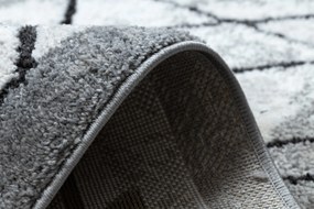 Tapete moderno COZY Tico, geométrico - Structural dois níveis de lã cinzento