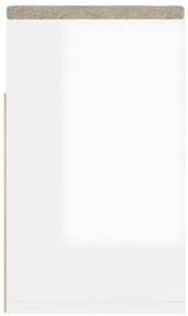 Banco sapateira + almofadão contr. 104x30x49cm branco brilhante