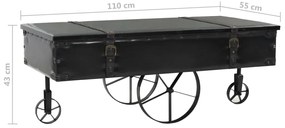 Mesa de centro em MDF e madeira de abeto 110x55x43 cm