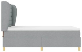 Cama Box Spring com Colchão vidaXL Cinza Claro 140x200 cm Tecido