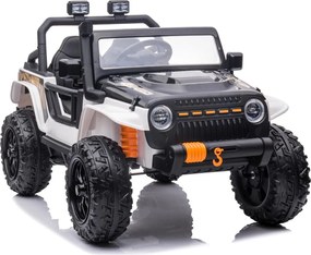 Jipe elétrico para Crianças 24V 4x4 Jeep Monster Rodas de espuma EVA, assento Couro ecológico Branco