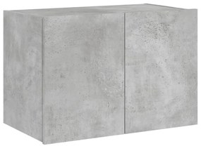 Móvel de parede p/ TV c/ luzes LED 60x35x41 cm cinza cimento