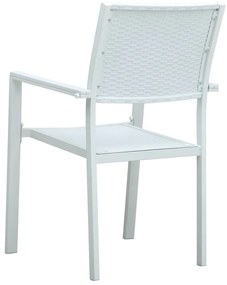 Cadeiras jardim 4 pcs plástico branco aspeto vime