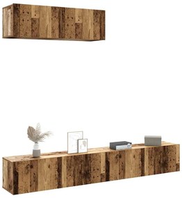 Móveis de parede para TV 3 peças madeira velha 100x30x30 cm