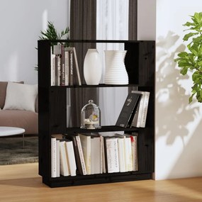 vidaXL Estante/divisória 80x25x101 cm pinho maciço preto