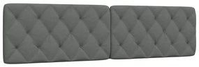 vidaXL Almofadão de cabeceira 200 cm tecido cinzento-escuro