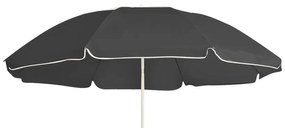 Guarda-sol de jardim com poste de aço 180 cm antracite