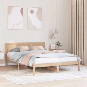 vidaXL Estrutura de Cama de Pinho Solteiro Natural Madeira de Pinho Sólido