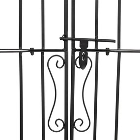 Portão de jardim 121x8x180 cm ferro forjado preto