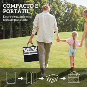 Tapete de Exterior 182x274 cm Tapete Reversível com Padrão Geométrico Impermeável Bolsa de Transporte Branco e Preto