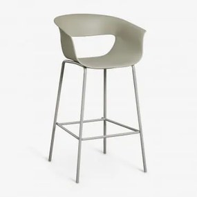 Pack De 2 Bancos Altos Em Polipropileno E Aço Alanys Verde Sálvia & ↑75 Cm - Sklum