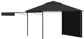 Gazebo c/ toldos duplos extensíveis 3x3x2,75m 180g/m² antracite