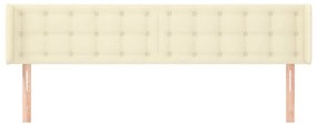 Cabeceira de cama c/ abas couro artificial 203x16x78/88cm creme