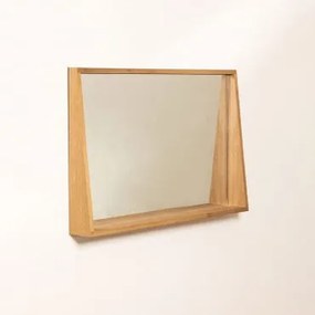 Espelho de parede rectangular com prateleira em MDF (50x80 cm) Nurah - Sklum