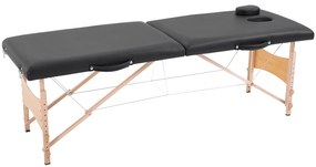 HOMCOM Marquesa de Massagem Dobrável Portátil com Apoio para a Cabeça Altura Ajustável e Bolsa de Transporte 186x60x58-81 cm Preto | Aosom Portugal