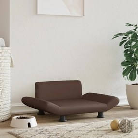 vidaXL Cama para cães 70x45x28 cm couro artificial castanho