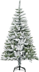 HOMCOM Árvore de Natal Artificial 150 cm com Neve Ignífugo com 358 Ramos Folhas de PVC Abertura Automática Base Dobrável Verde | Aosom Portugal