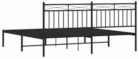 Estrutura de cama com cabeceira 183x213 cm metal preto