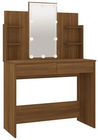 Toucador com LEDs 96x40x142 cm cor carvalho castanho
