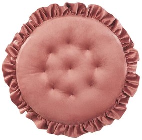 Almofada de assento em veludo rosa ø 40 cm KALANCHOE Beliani