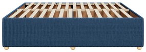 Estrutura de cama sem colchão 200x200 cm tecido azul