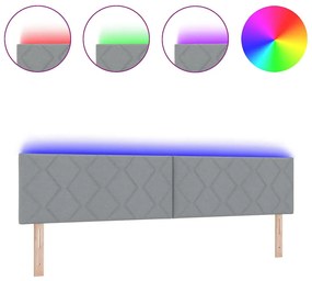 Cabeceira de LED vidaXL com Design de Blocos de Diamante em Cinza Clar