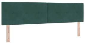Cama Box Spring com Colchão &amp; LED Verde Escuro 180x200 cm Veludo