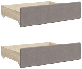 Sofá-cama c/ gavetão/gavetas 80x200 cm tecido cinza-acastanhado