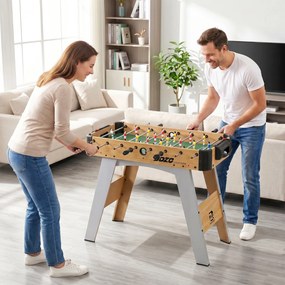 Mesa de matraquilhos para crianças e adultos, 22 jogadores, 2 bolas, 2 contadores de pontos manuais, 109 x 77 x 72 cm, carvalho amarelo
