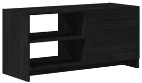 Móvel de TV 80x31x39 cm madeira de pinho maciça preto