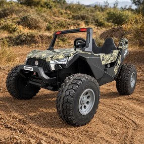 Buggy elétrico para crianças Todo terreno 2 Lugares Clash 24V 4x4 MP4, Rodas de espuma., Assento Couro sintético Camuflado