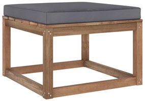 vidaXL Apoio de pés para jardim com almofadão antracite