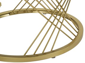 MESAS DE CAFÉ VOTIX CONJUNTO DE 2 UNIDADES CM Ø 70X48-50X43,5 CREME E DOURADO