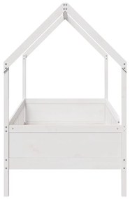 Cama infantil formato de casa 90x190 cm pinho maciço branco